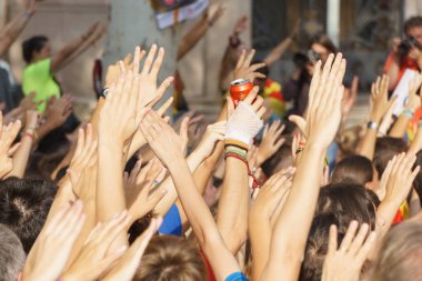 Barcelona, Katalonya, İspanya, 21 Eylül 2017: Ayaklanmalar Katalan insanlar için İspanyol hükümeti karar referandum hakkında-catalunya'nın bağımsızlığını protesto
