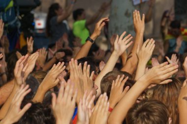 Barcelona, Katalonya, İspanya, 21 Eylül 2017: Ayaklanmalar Katalan insanlar için İspanyol hükümeti karar referandum hakkında-catalunya'nın bağımsızlığını protesto