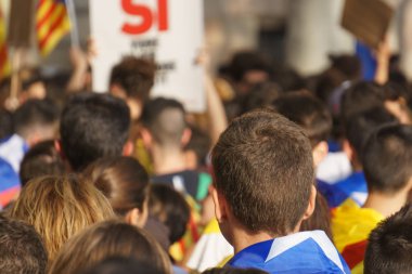 Barcelona, Katalonya, İspanya, 21 Eylül 2017: Ayaklanmalar Katalan insanlar için İspanyol hükümeti karar referandum hakkında-catalunya'nın bağımsızlığını protesto