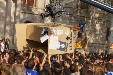 Barcelona, Katalonya, İspanya, 21 Eylül 2017: Ayaklanmalar Katalan insanlar için İspanyol hükümeti karar referandum hakkında-catalunya'nın bağımsızlığını protesto