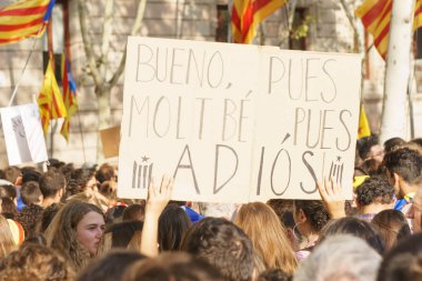 Barcelona, Katalonya, İspanya, 21 Eylül 2017: Ayaklanmalar Katalan insanlar için İspanyol hükümeti karar referandum hakkında-catalunya'nın bağımsızlığını protesto