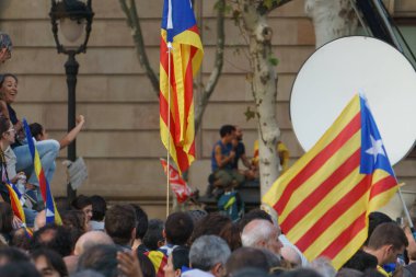 Barcelona, Katalonya, İspanya, 21 Eylül 2017: Ayaklanmalar Katalan insanlar için İspanyol hükümeti karar referandum hakkında-catalunya'nın bağımsızlığını protesto