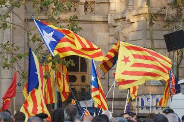 Barcelona, Katalonya, İspanya, 21 Eylül 2017: Ayaklanmalar Katalan insanlar için İspanyol hükümeti karar referandum hakkında-catalunya'nın bağımsızlığını protesto