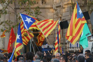 Barcelona, Katalonya, İspanya, 21 Eylül 2017: Ayaklanmalar Katalan insanlar için İspanyol hükümeti karar referandum hakkında-catalunya'nın bağımsızlığını protesto