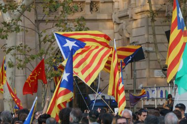 Barcelona, Katalonya, İspanya, 21 Eylül 2017: Ayaklanmalar Katalan insanlar için İspanyol hükümeti karar referandum hakkında-catalunya'nın bağımsızlığını protesto