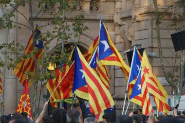 Barcelona, Katalonya, İspanya, 21 Eylül 2017: Ayaklanmalar Katalan insanlar için İspanyol hükümeti karar referandum hakkında-catalunya'nın bağımsızlığını protesto