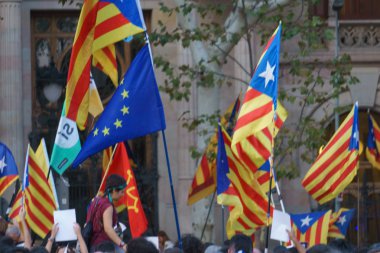 Barcelona, Katalonya, İspanya, 21 Eylül 2017: Ayaklanmalar Katalan insanlar için İspanyol hükümeti karar referandum hakkında-catalunya'nın bağımsızlığını protesto