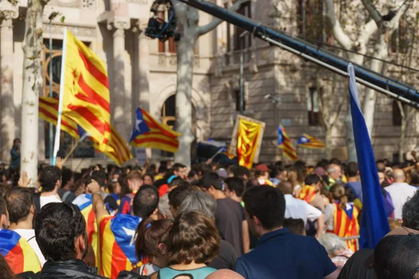 Barcelona Katalonya Spanya Eylül 2017 Ayaklanmalar Katalan Insanlar Için Spanyol — Stok fotoğraf