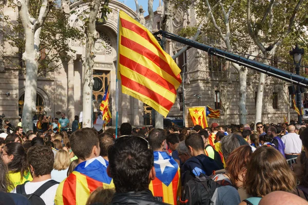 Barcelona, Katalonya, İspanya, 21 Eylül 2017: Ayaklanmalar Katalan insanlar için İspanyol hükümeti karar referandum hakkında-catalunya'nın bağımsızlığını protesto