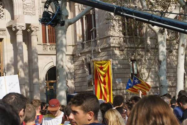 카탈루냐 사람들의 카탈루냐 투표에 스페인 결정에 항의의 바르셀로나 카탈로니아 스페인 — 스톡 사진