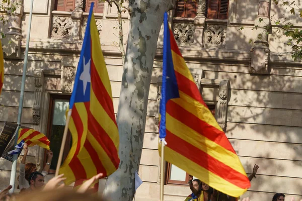Barcelona, Katalonya, İspanya, 21 Eylül 2017: Ayaklanmalar Katalan insanlar için İspanyol hükümeti karar referandum hakkında-catalunya'nın bağımsızlığını protesto