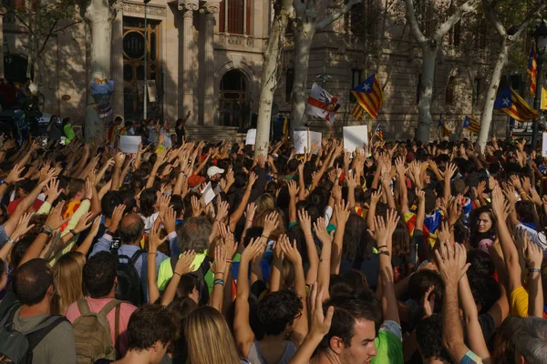 Barcelona, Katalonya, İspanya, 21 Eylül 2017: Ayaklanmalar Katalan insanlar için İspanyol hükümeti karar referandum hakkında-catalunya'nın bağımsızlığını protesto
