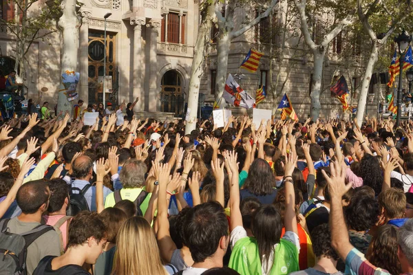 Barcelona, Katalonya, İspanya, 21 Eylül 2017: Ayaklanmalar Katalan insanlar için İspanyol hükümeti karar referandum hakkında-catalunya'nın bağımsızlığını protesto