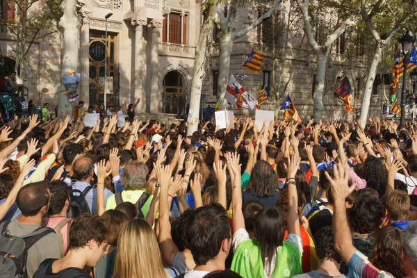 Барселона Каталония Испания Сентября 2017 Года Беспорядки Каталонцев Протестующих Против — стоковое фото