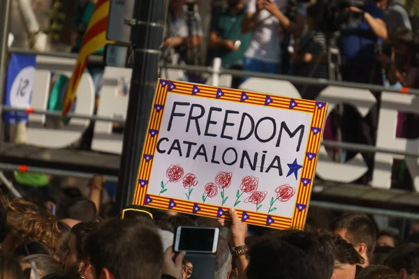 Barcelona, Katalonya, İspanya, 21 Eylül 2017: Ayaklanmalar Katalan insanlar için İspanyol hükümeti karar referandum hakkında-catalunya'nın bağımsızlığını protesto