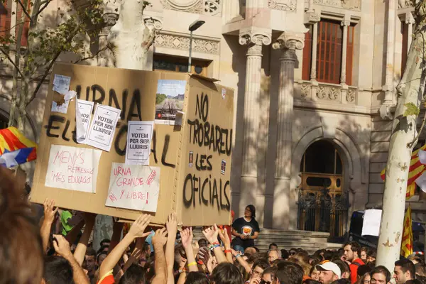 Barcelona, Katalonya, İspanya, 21 Eylül 2017: Ayaklanmalar Katalan insanlar için İspanyol hükümeti karar referandum hakkında-catalunya'nın bağımsızlığını protesto