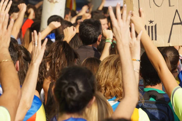 Barcelona, Katalonya, İspanya, 21 Eylül 2017: Ayaklanmalar Katalan insanlar için İspanyol hükümeti karar referandum hakkında-catalunya'nın bağımsızlığını protesto
