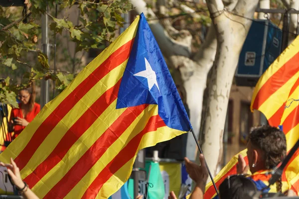 Barcelona, Katalonya, İspanya, 21 Eylül 2017: Ayaklanmalar Katalan insanlar için İspanyol hükümeti karar referandum hakkında-catalunya'nın bağımsızlığını protesto