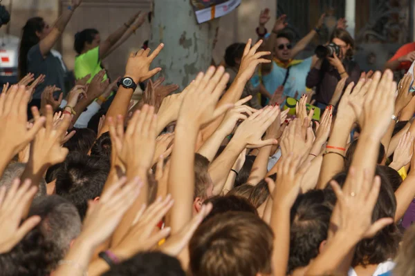 Barcelona, Katalonya, İspanya, 21 Eylül 2017: Ayaklanmalar Katalan insanlar için İspanyol hükümeti karar referandum hakkında-catalunya'nın bağımsızlığını protesto