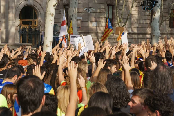 Barcelona, Katalonya, İspanya, 21 Eylül 2017: Ayaklanmalar Katalan insanlar için İspanyol hükümeti karar referandum hakkında-catalunya'nın bağımsızlığını protesto