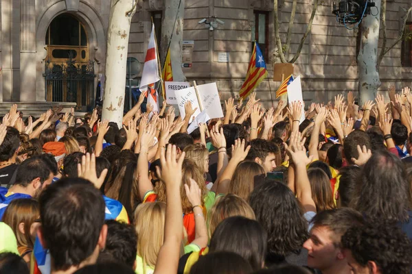 Барселона Каталония Испания Сентября 2017 Года Беспорядки Каталонцев Протестующих Против — стоковое фото