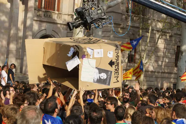 Barcelona, Katalonya, İspanya, 21 Eylül 2017: Ayaklanmalar Katalan insanlar için İspanyol hükümeti karar referandum hakkında-catalunya'nın bağımsızlığını protesto