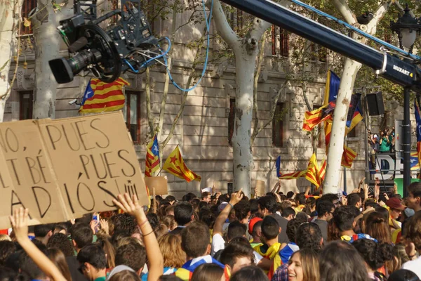 Barcelona, Katalonya, İspanya, 21 Eylül 2017: Ayaklanmalar Katalan insanlar için İspanyol hükümeti karar referandum hakkında-catalunya'nın bağımsızlığını protesto