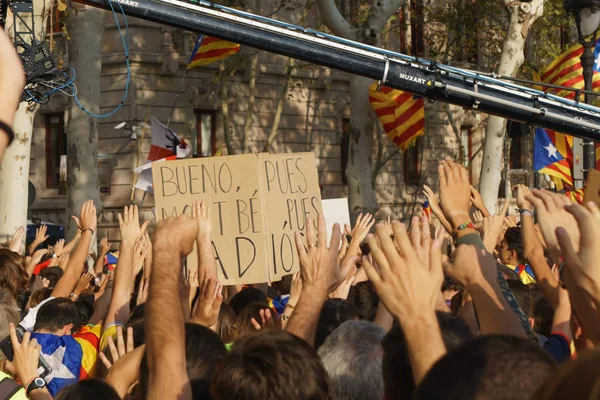 Barcelona, Katalonya, İspanya, 21 Eylül 2017: Ayaklanmalar Katalan insanlar için İspanyol hükümeti karar referandum hakkında-catalunya'nın bağımsızlığını protesto
