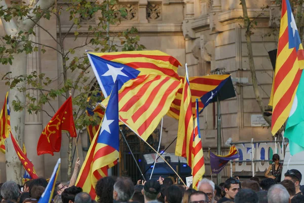 Barcelona Katalonien Spanien September 2017 Krawalle Von Katalanen Die Gegen — Stockfoto