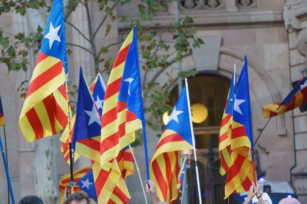 Barcelona, Katalonya, İspanya, 21 Eylül 2017: Ayaklanmalar Katalan insanlar için İspanyol hükümeti karar referandum hakkında-catalunya'nın bağımsızlığını protesto