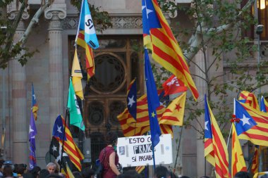 Barcelona, Katalonya, İspanya, 21 Eylül 2017: Ayaklanmalar Katalan insanlar için İspanyol hükümeti karar referandum hakkında-catalunya'nın bağımsızlığını protesto