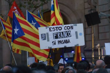Barcelona, Katalonya, İspanya, 21 Eylül 2017: Ayaklanmalar Katalan insanlar için İspanyol hükümeti karar referandum hakkında-catalunya'nın bağımsızlığını protesto