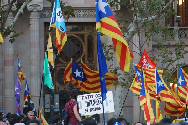 Barcelona, Katalonya, İspanya, 21 Eylül 2017: Ayaklanmalar Katalan insanlar için İspanyol hükümeti karar referandum hakkında-catalunya'nın bağımsızlığını protesto