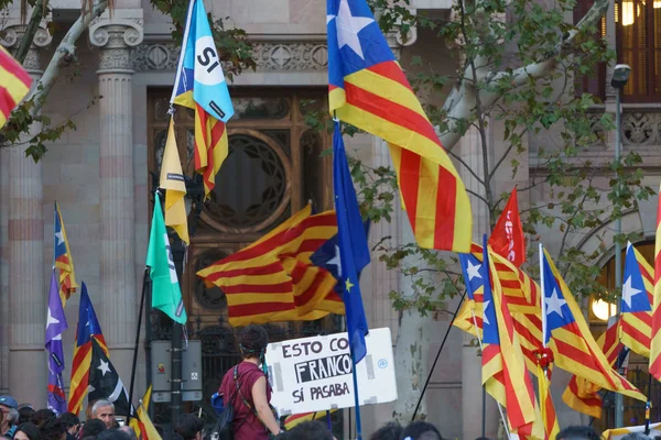 Barcelona, Katalonya, İspanya, 21 Eylül 2017: Ayaklanmalar Katalan insanlar için İspanyol hükümeti karar referandum hakkında-catalunya'nın bağımsızlığını protesto