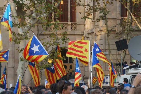 Barcelona Catalonia Spanya Eylül 2017 Insanlar Rallide Catalunya Bağımsızlık Için — Stok fotoğraf