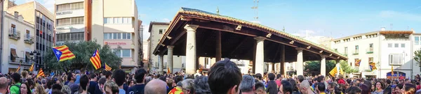 Granollers Catalogne Espagne Octobre 2017 Des Gens Pleins Joie Protestent — Photo