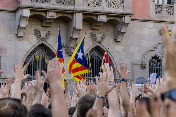 Granollers Katalonien Spanien Oktober 2017 Paceful Människor Protest Mot Spanska — Stockfoto
