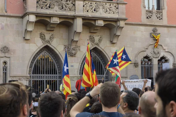 Granollers Katalonien Spanien Oktober 2017 Paceful Människor Protest Mot Spanska — Stockfoto
