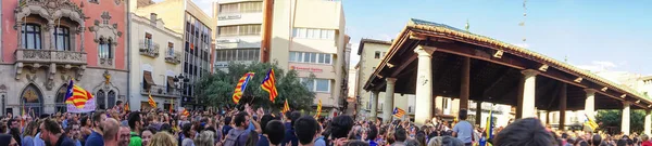 Гранольєрс Каталонія Іспанії Жовтня 2017 Paceful Людей Знак Протесту Проти — стокове фото