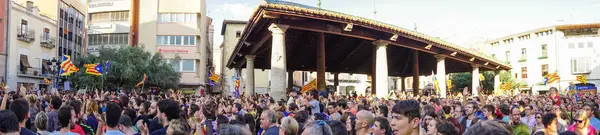 Гранольєрс Каталонія Іспанії Жовтня 2017 Paceful Людей Знак Протесту Проти — стокове фото