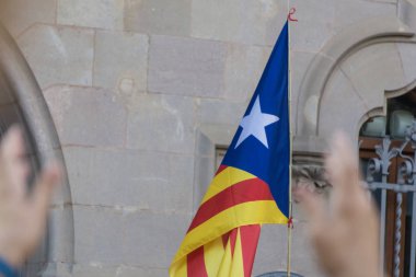Granollers, Katalonya, İspanya, 3 Ekim 2017: İspanyol polisi müdahale catalonia referandumda 1 Ekim karşı protesto paceful insanlarda.