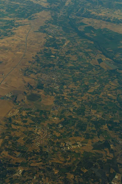 Vista Aérea Paisagem Avião Manhã — Fotografia de Stock