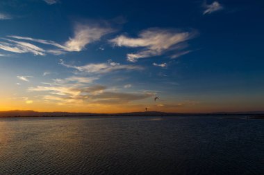 günbatımı ebro delta doğa rezerv. Catalonia