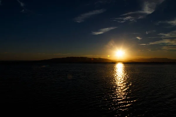 エブロ川デルタ自然保護区の夕日 カタロニア — ストック写真