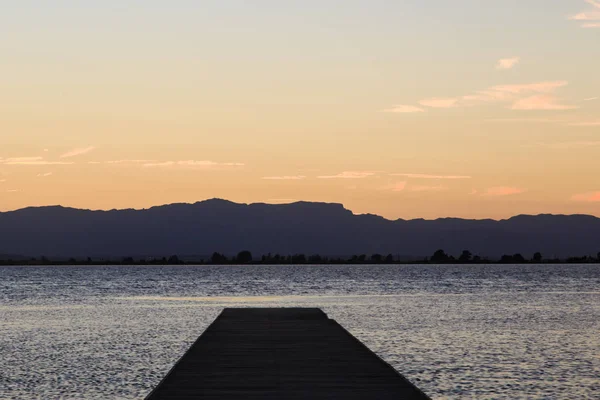 エブロ川デルタで美しい夕日 スペイン — ストック写真