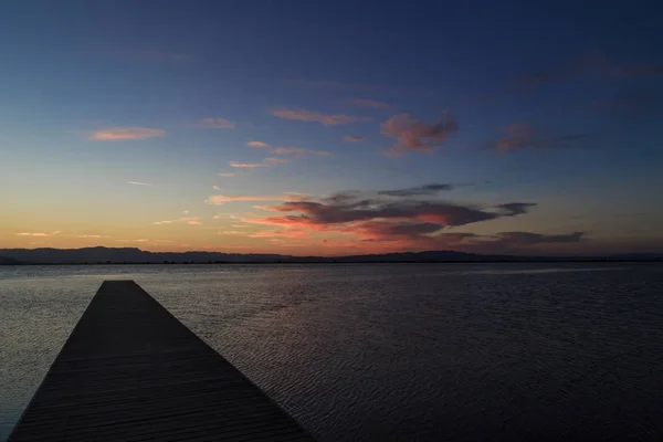 エブロ川デルタの夕日 — ストック写真