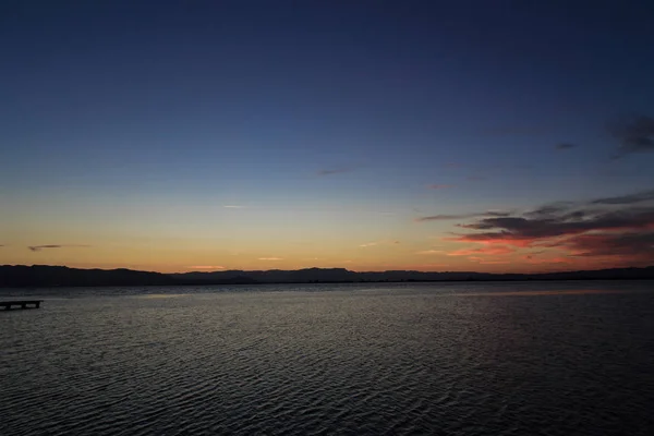エブロ川デルタの夕日 — ストック写真