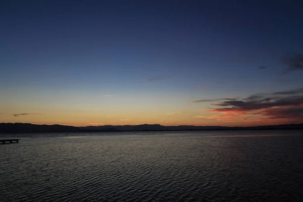 Coucher Soleil Dans Delta Ebro — Photo