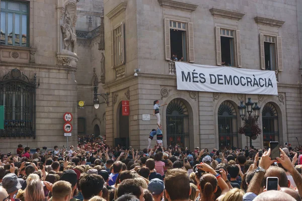 Barcelona Catalunha Setembro 2017 Castellers Barcelona — Fotografia de Stock