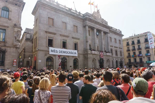 Барселона Каталония Сентября 2017 Castellers Barcelona — стоковое фото